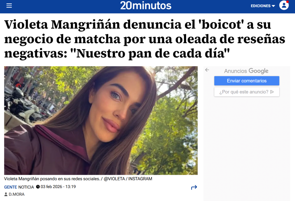 Captura de pantalla de reseñas negativas en Google que pueden dañar la reputación de un negocio local.