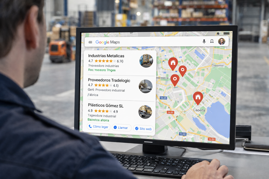 Persona o negocio buscando empresas B2B en Google Maps